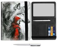 Mxfdegf Passport and Wallet Combo, with RFID Blocking,Leather Travel Documents Organizer Protector, Passport Case, Passport Holder for Women and Men,Passport Cover, Animal Wolf -1793