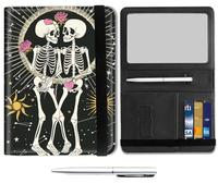 Mxfdegf Passport and Wallet Combo, with RFID Blocking,Leather Travel Documents Organizer Protector, Passport Case, Passport Holder for Women and Men,Passport Cover, Human Skeleton And Roseas