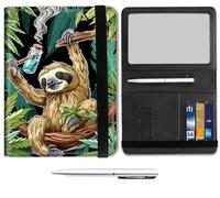 Mxfdegf Passport and Wallet Combo, with RFID Blocking,Leather Travel Documents Organizer Protector, Passport Case, Passport Cover,Passport Holder for Women and Men,Sea Shells and Starfish, Cute Sloth