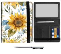 Mxfdegf Passport and Wallet Combo, with RFID Blocking,Leather Travel Documents Organizer Protector, Passport Case, Passport Cover,Passport Holder for Women and Men, Sunflower Yellow