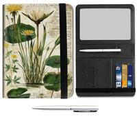 Mxfdegf Passport and Wallet Combo, with RFID Blocking,Leather Travel Documents Organizer Protector, Passport Case, Passport Holder for Women and Men,Passport Cover, Retro water lily plant