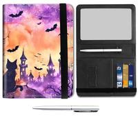 Mxfdegf Passport and Wallet Combo, with RFID Blocking,Leather Travel Documents Organizer Protector, Passport Case, Passport Holder for Women and Men,Passport Cover, Bat Castle -1495