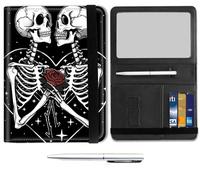 Mxfdegf Passport and Wallet Combo, with RFID Blocking,Leather Travel Documents Organizer Protector, Passport Case, Passport Holder for Women and Men,Passport Cover, Human Skeleton Rose