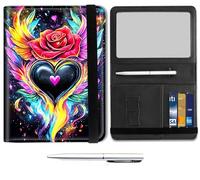 Mxfdegf Passport and Wallet Combo, with RFID Blocking,Leather Travel Documents Organizer Protector, Passport Case, Passport Holder for Women and Men,Passport Cover, Love Hearts Rose -1845