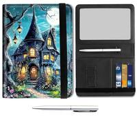 Mxfdegf Passport and Wallet Combo, with RFID Blocking,Leather Travel Documents Organizer Protector, Passport Case, Passport Holder for Women and Men,Passport Cover, Flower Castle and Moon