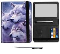 Mxfdegf Passport and Wallet Combo, with RFID Blocking,Leather Travel Documents Organizer Protector, Passport Case, Passport Holder for Women and Men,Passport Cover, Cute three Wolf -1869
