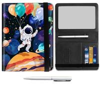 Mxfdegf Passport and Wallet Combo, with RFID Blocking,Leather Travel Documents Organizer Protector, Passport Case, Passport Holder for Women and Men,Passport Cover, Space Human -1367