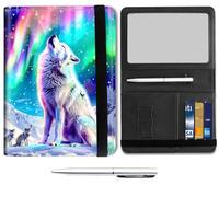 Mxfdegf Passport and Wallet Combo, with RFID Blocking,Leather Travel Documents Organizer Protector, Passport Case, Passport Holder for Women and Men,Passport Cover, Arctic Wolf -1837