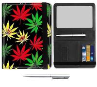 Mxfdegf Passport and Wallet Combo, with RFID Blocking,Leather Travel Documents Organizer Protector, Passport Case, Passport Cover,Passport Holder for Women and Men,Sea Shells and Starfish, Leaves red