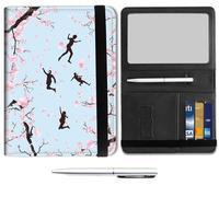 Mxfdegf Passport and Wallet Combo, with RFID Blocking,Leather Travel Documents Organizer Protector, Passport Case, Passport Holder for Women and Men,Passport Cover, Pink Cherry Blossom Human