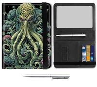 Mxfdegf Passport and Wallet Combo, with RFID Blocking,Leather Travel Documents Organizer Protector, Passport Case, Passport Cover,Passport Holder for Women and Men, Green Octopus