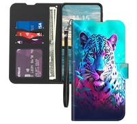 Mxfdegf Phone Case for Alcatel TCL A3 A509DL Wallet Cases,with Card Holder Wrist Strap,PU Leather Flip Folio Magnetic Clasp Kickstand,Drop Protection TPU Inner Cover,Tiger King Animal