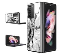 Mxfdegf Phone Case for Galaxy Z Fold 2 2020, Ultra Thin Hard PC Shookproof Folding Anti-Drop Wear-Resistant Protection Phone Case for Samsung Galaxy Z Fold 2 5G 2020,Highland Cow on Isle of
