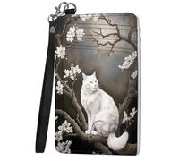 Mxfdegf Small Wallet For Women, Slim Minimalist Wallet, RFID Blocking Credit Card Holder Case Wristlet Keychain with Wallet, key chain wallet women Wristlet Wallets for Women, Cute Cat and Cherry