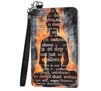 Mxfdegf Small Wallet For Women, Slim Minimalist Wallet, RFID Blocking Credit Card Holder Case Wristlet Keychain with Wallet, key chain wallet women Wristlet Wallets for Women, Buddha - Scripture