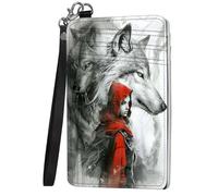 Mxfdegf Small Wallet For Women, Slim Minimalist Wallet, RFID Blocking Credit Card Holder Case Wristlet Keychain with Wallet, key chain wallet women Wristlet Wallets for Women, Animal Wolf -1793
