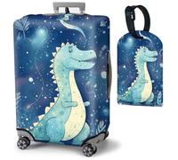 Mxfdegf Travel Luggage Cover and Luggage Tags, Cute Travel Suitcase Protector Washable Anti-scratch Suitcase Covers,Durable Cover With Concealed Zipper Fits,for 19-21 Inch, sparkle dinosaur -215, S