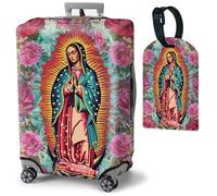 Mxfdegf Travel Luggage Cover and Luggage Tags, Cute Travel Suitcase Protector Washable Anti-scratch Suitcase Covers,Durable Cover With Concealed Zipper Fits,for 19-21 Inch, Catholic -1106, S(fits 19