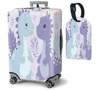 Mxfdegf Travel Luggage Cover and Luggage Tags, Cute Travel Suitcase Protector Washable Anti-scratch Suitcase Covers,Durable Cover With Concealed Zipper Fits,for 19-21 Inch, Cute dinosaur -975, XL