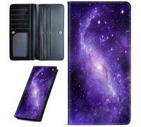 Mxfdegf Wallets for Women Ultra Slim Thin Leather Women Wallet Wallet for Men Women, with RFID Blocking Credit Card Holder Ladies Clutch Purse Billfold Thin Wallet, Glitter Galaxy -404, Long Wallet