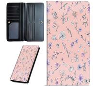 Mxfdegf Wallets for Women Ultra Slim Thin Leather Women Wallet Wallet for Men Women, with RFID Blocking Credit Card Holder Ladies Clutch Purse Billfold Thin Wallet, Tiny pastel flowers -1276, Long