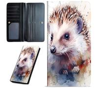 Mxfdegf Wallets for Women Ultra Slim Thin Leather Women Wallet Wallet for Men Women, with RFID Blocking Credit Card Holder Ladies Clutch Purse Billfold Thin Wallet, Cute Hedgehog -521, Long Wallet