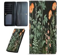 Mxfdegf Wallets for Women Ultra Slim Thin Leather Women Wallet Wallet for Men Women, with RFID Blocking Credit Card Holder Ladies Clutch Purse Billfold Thin Wallet, Midnight Flowers -1058, Long