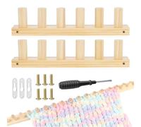 MXGHIR Chunky Blanket Knitting Loom Kit, 2 PCS Wooden Knitting Looms Set with Screwdriver & Assembly Weaving Tools, DIY Crochet Blanket Kit for Beginners Craft Enthusiasts (66cm/25.98in)