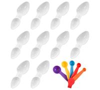 MXGHWG 10 Pieces Of Plastic White Spoons, 5 Sets Of Color Scale Spoons, Baking Measuring Tools, Suitable For Milk Powder, Flour, Coffee Powder.
