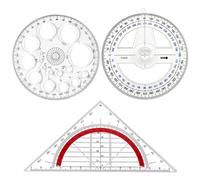 MXGHWG 3 Protractors, Clear Scale Readings, Learning Measurement Tools, Geometric Drawing Supplies, Student Stationery Accessories.