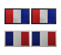 MXGHWG 4 Pieces Of French Flag Cloth Stickers, Badge Stitching Accessories, Clothing Transformation Accessories, Suitable For Diy Handmade Customization (Gray, White).