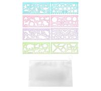 MXGHWG 8 Wanhua Rulers, 1 Pull Ring Bag, Children'S Painting Ruler, Learning Measurement Tools, Creative Gifts, Office Document Storage, Waterproof Exam Bag.