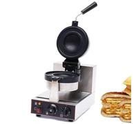 MXHACD Commercial Burger Waffle Maker, Non-stick Electric Panini Press Burger Waffle Maker, 50-300℃ Temperature Control Double-Sided Heating 5 Minutes Timer(Size:Single head)