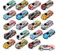 MXHBSTP 20 Pcs Pull Back Cars, Mini Push and Go Toy Vehicles Pack for Party Bags, Pinata Fillers - Boys Girls Toddlers Birthday
