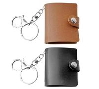 MXHBSTP 2Pcs Mini Scrapbook Keychain, Mini Photo Album Keyring, Memory Key Fob Scrapbook Keyring Personalized Small Pockets Photo Key Accessories for Family Couples