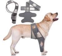 MXICNC Dog Knee Brace, Breathable Dog Leg Sleeve to Stop Licking, Adjustable Elbow Pads for Dogs Front Back Leg, Dog Elbow Protector for Post-Surgery Recovery Elbow Injuries, Large, Grey