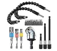 MXiiXM Flexible Drill Bit Extension Set 10pcs, Hex Shank 105°Right Angle Drill Bit Attachment, 3pcs 1/4 3/8 1/2" Universal Socket Adapter Set, 3pcs Drill Bit Holder Extension, Screwdriver Bit Set …