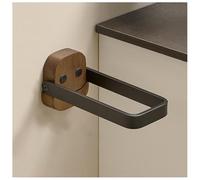 MXJCKSOQ Foldable Towel Rack 90° Aluminum & Solid Wood, 2-Post Towel Bar 7.1/9.8/13/16.9” Bathroom nizer, Max Load 25 Kg, Waterproof, Ideal for Home Use,Black-3x3.1x16.9in