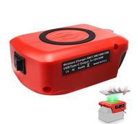 MXJFYY 18V Mobile Wireless Portable Charger Adapter, Charger for Einhell Power X-Change, Universal 15W Fast Phone Charging Station for Samsung & iPhone 16/15/14/13/12 with Dual USB-C and USB-A Ports