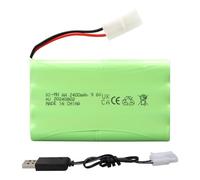 MXJFYY 9.6V 2400mAh Rechargeable NiMH Battery Pack with Tamiya Connector, Battery Compatible with RC/Remote Control Toy Cars, Buggy, Boats, Helicopter, Airplane, Airsoft Guns