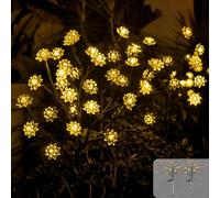 MXJFYY Solar Lights - 2 Pack 20 LED Double Lotus Blossom Stake Lights, 2 Modes, Waterproof Outdoor Garden & Patio Decor