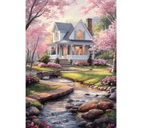 MXJSUA 5D DIY Country House Diamond Painting, Diamond Painting Full Kit, Diamond Painting Craft Rhinestone Cross Stitch Painting for Adults, 30x40 cm