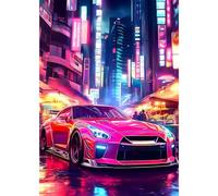 MXJSUA Buildings Car Diamond Painting Kits for Adults, 5D Sports Car Diamond Art Kits for Beginners, DIY Full Drill Paint with Diamond, Home Wall Decor 30x40cm