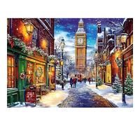 MXJSUA Christmas Diamond Painting Kit for Adults, Victorian Street Full Drill Diamond Art Painting Kits for Beginners, Round Diamond Dots Art Painting Kits, 30x40cm