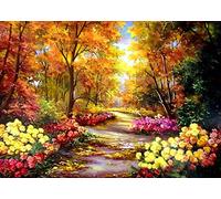 MXJSUA DIY 5D Diamond Painting Full Square Drill Kits Diamond Painting Arts Kits for Adults, Gem Arts Painting Rhinestone Picture Art Craft for Home Wall Decor 30x40 Autumn Landscape Blossom