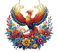 MXJSUA DIY Phoenix Diamond Art Hanging Kits for Adults Beginners, Acrylic Special Shaped Crystal Animals Diamond Gem Art Pendant Drills Painting Ornament for Home Wall Decor and Gift