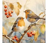 MXJSUA Round Two Bird Diamond Art Painting Kit,5D Diamond Gem Art Kit Painting for Adults,DIY Diamond Art Painting Gemstone Art Home Wall Decoration 12x12 Inch/30x30cm