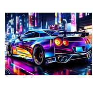 MXJSUA Sports Car Diamond Painting Kits for Adults, 5D City Diamond Art Kits for Beginners, DIY Full Drill Paint with Diamond, Home Wall Decor 30x40cm