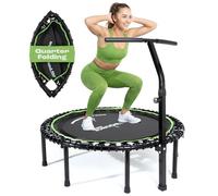 MXL Just Bounce Bungee Rebounder - Premium Quarter-Folding Mini Trampoline for Adults | Silent, Low-Impact Bounce | Includes T-Bar for Stability | 44in, 330/440/500lbs Weight Limit/Capacity