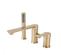 MXLDZHLW Faucets,Shower Mixer Tap 3 Hole Bath Taps Mixer Black 360 Rotatispout Bath Mixer Taps with Shower Set/Brushed D